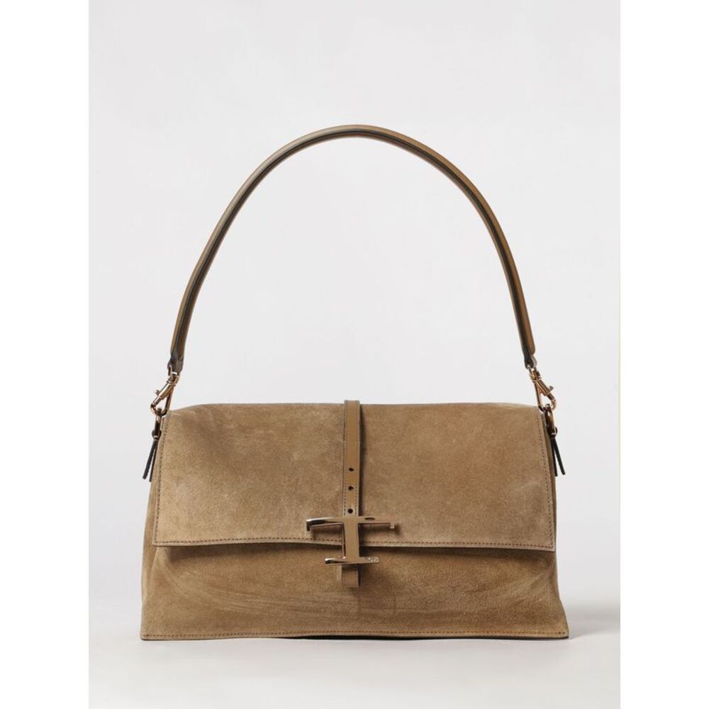 Tod's Women Tod's Flap T Timeless Suede Calfskin Shoulder Bag